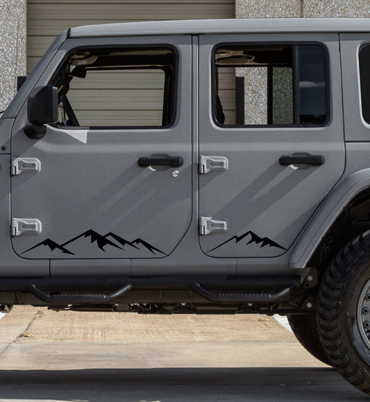 Mountain Silhouette Decals for Jeep Wrangler JL, JK (4-Door) Doors