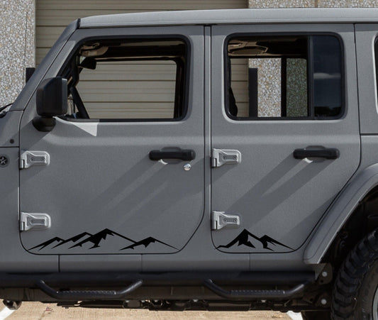 Mountain Silhouette Decals for Jeep Wrangler JL, JK (4-Door) Doors
