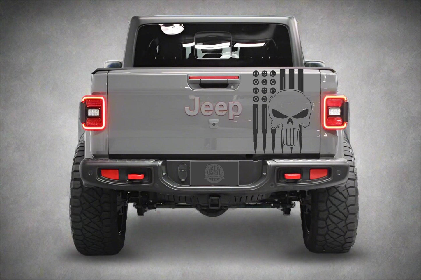 American Flag Bullets Punisher Decal for Jeep Gladiator's Tailgate