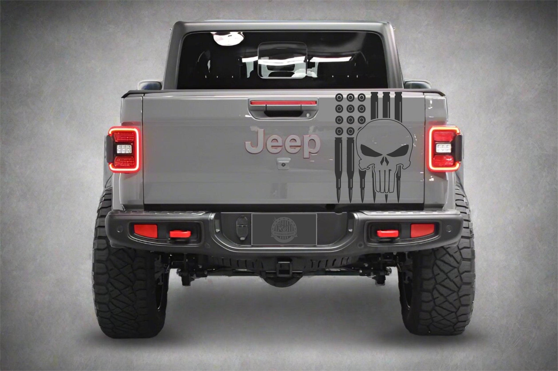 American Flag Bullets Punisher Decal for Jeep Gladiator's Tailgate