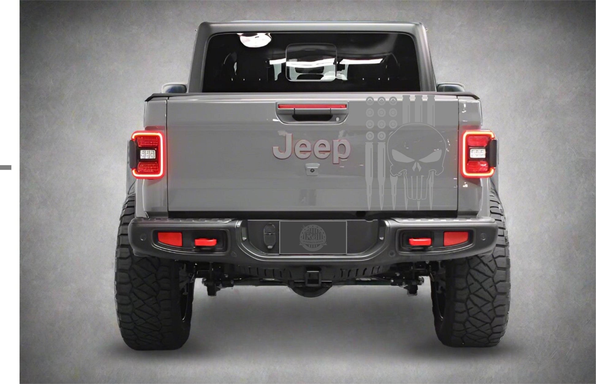 American Flag Bullets Punisher Decal for Jeep Gladiator's Tailgate
