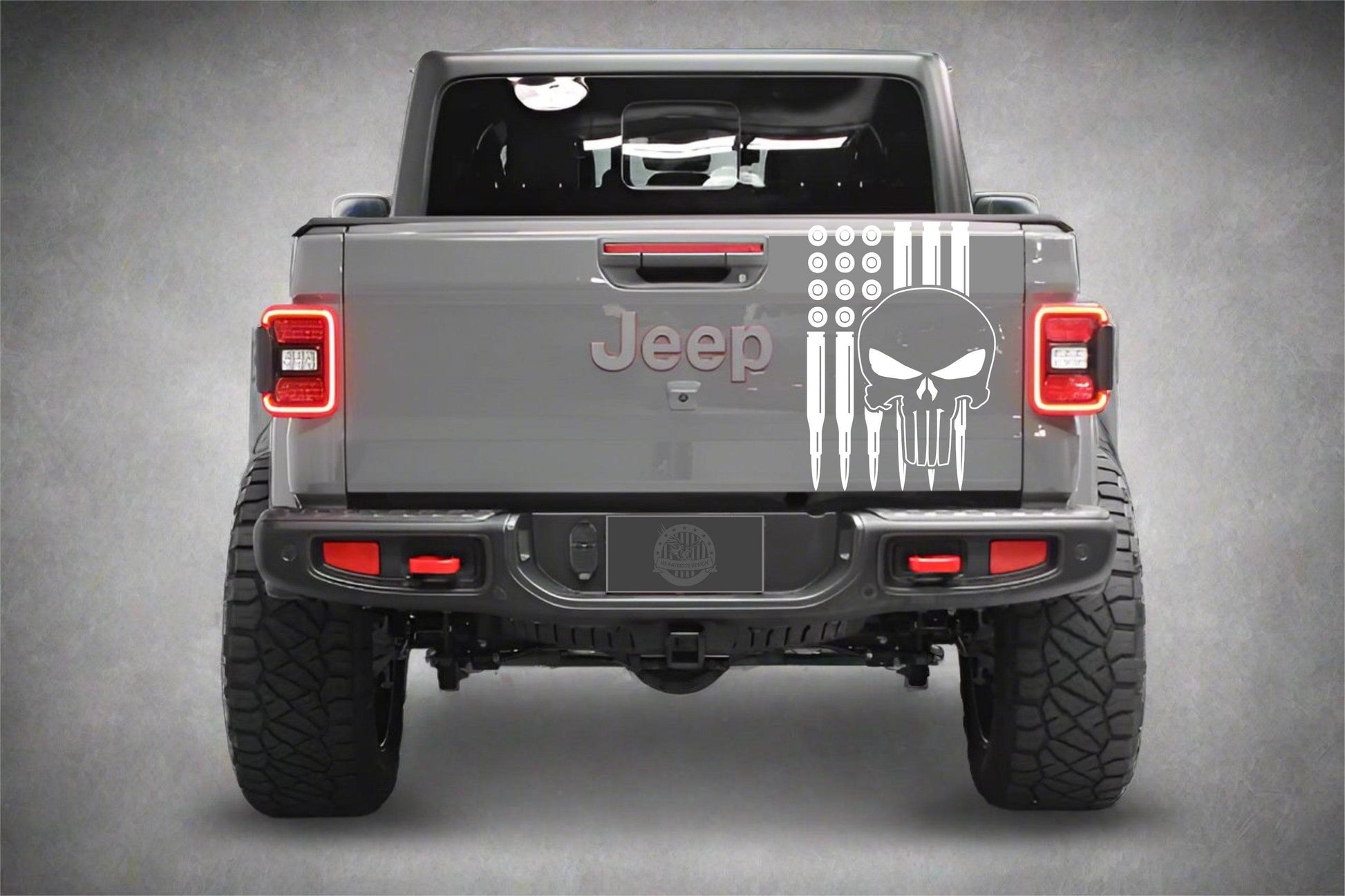 American Flag Bullets Punisher Decal for Jeep Gladiator's Tailgate