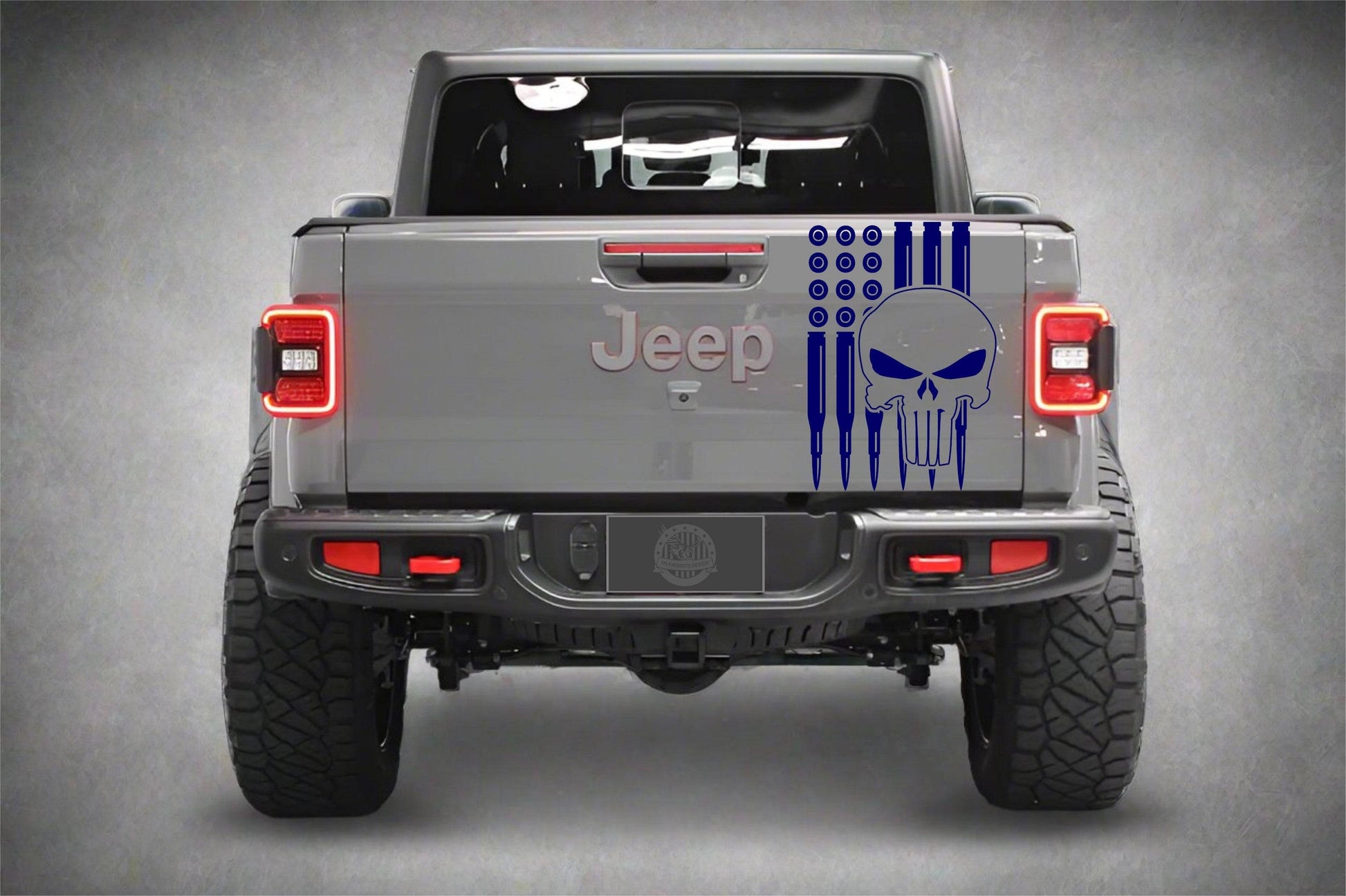 American Flag Bullets Punisher Decal for Jeep Gladiator's Tailgate