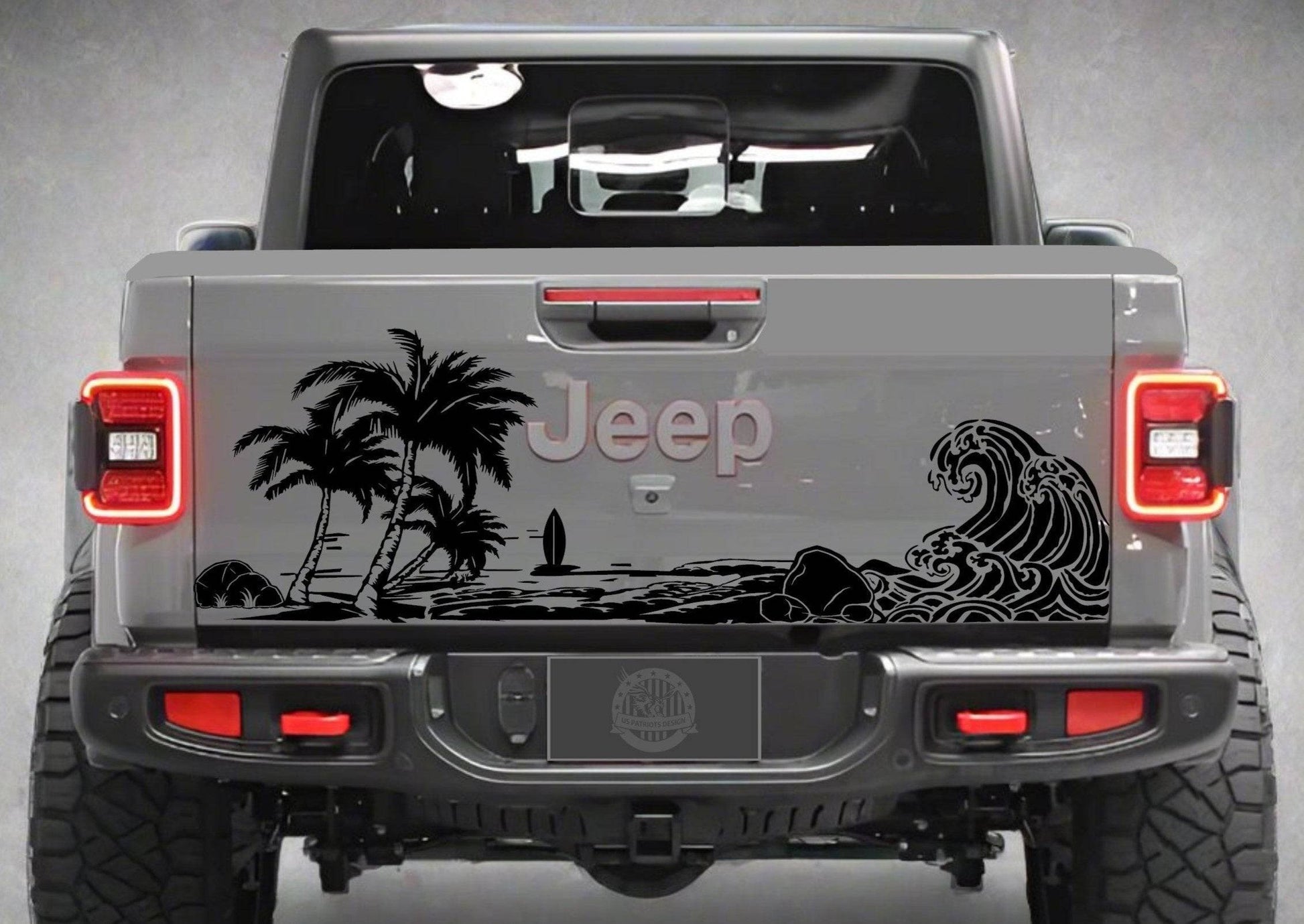 Beach Silhouette Decal for Jeep Gladiator's Tailgate