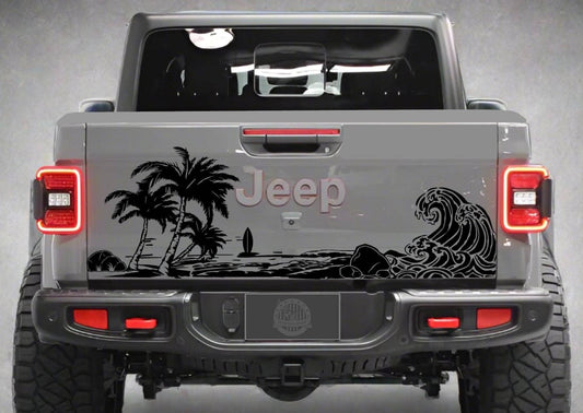 Beach Silhouette Decal for Jeep Gladiator's Tailgate