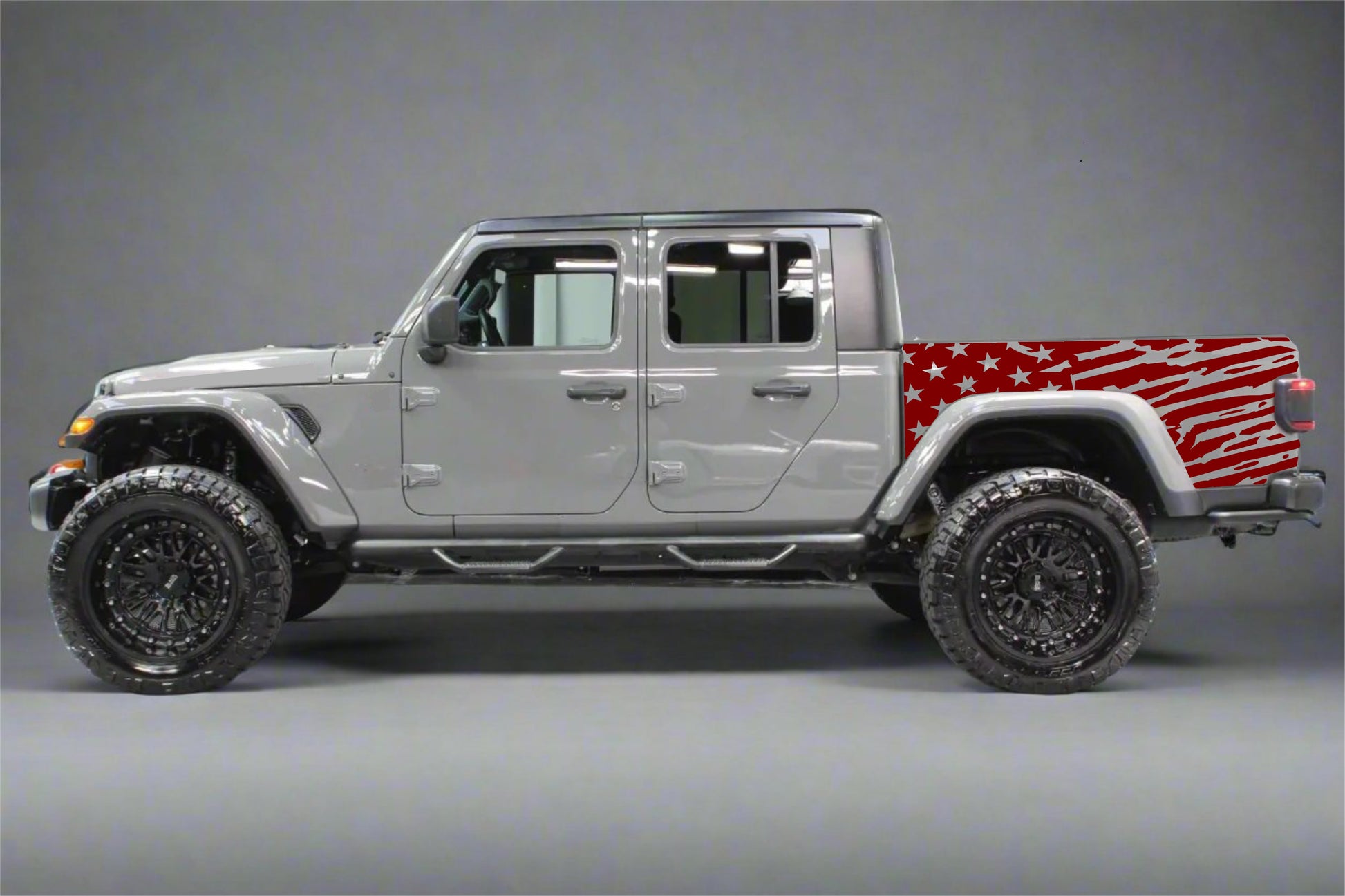 Distressed American Flag Custom Decals for Jeep Gladiator Sides