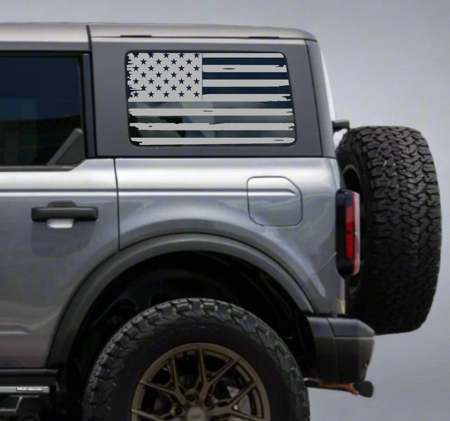 Distressed American Flag Decal for Ford Bronco 4-Door