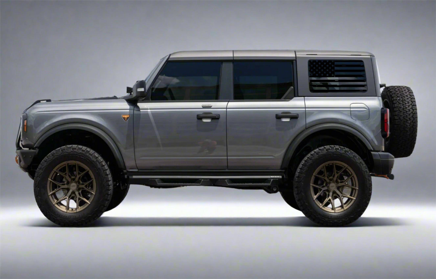 Distressed American Flag Decal for Ford Bronco 4-Door