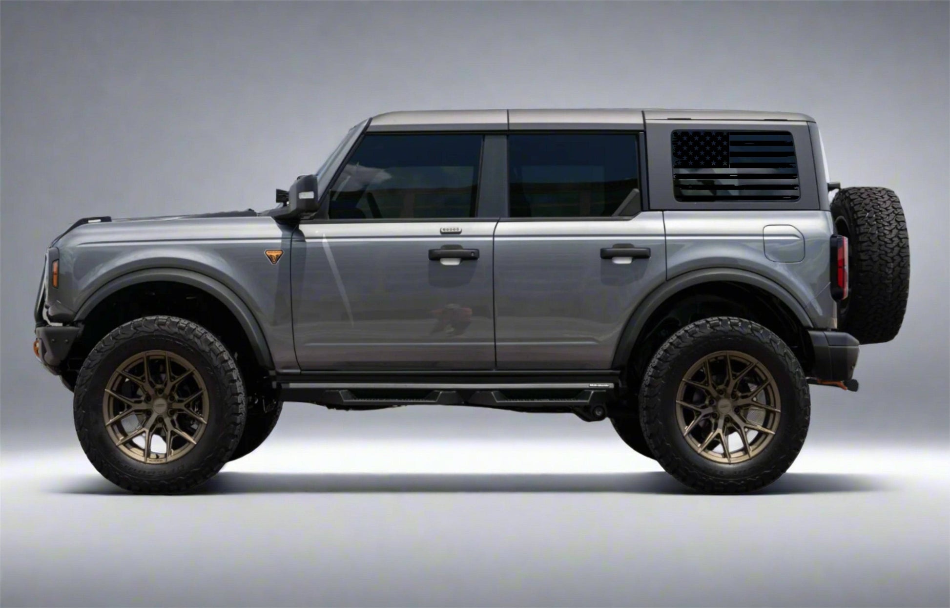 Distressed American Flag Decal for Ford Bronco 4-Door