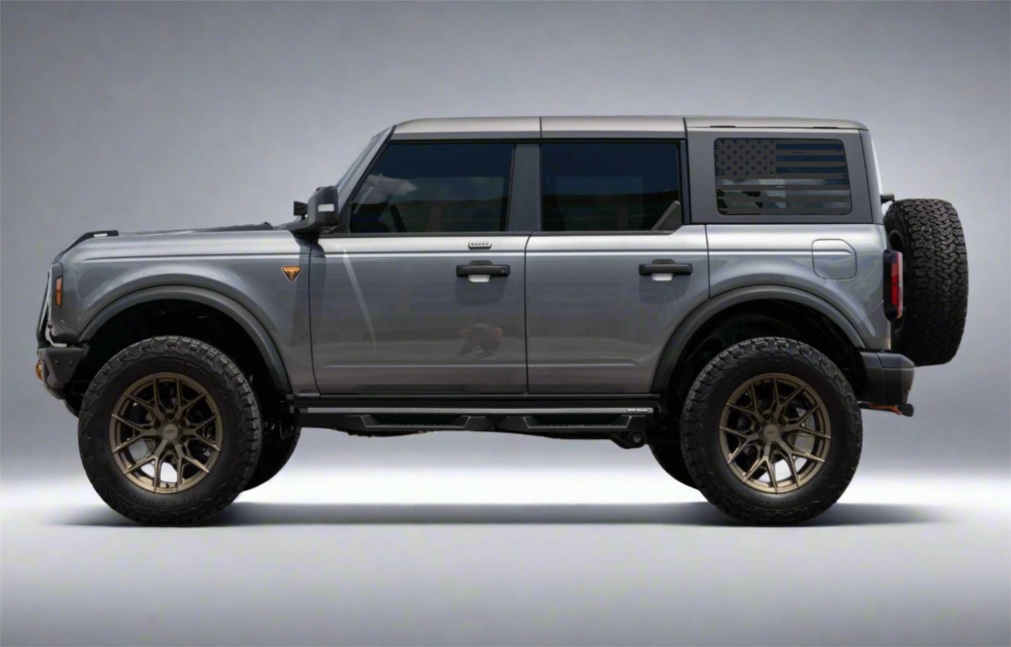 Distressed American Flag Decal for Ford Bronco 4-Door