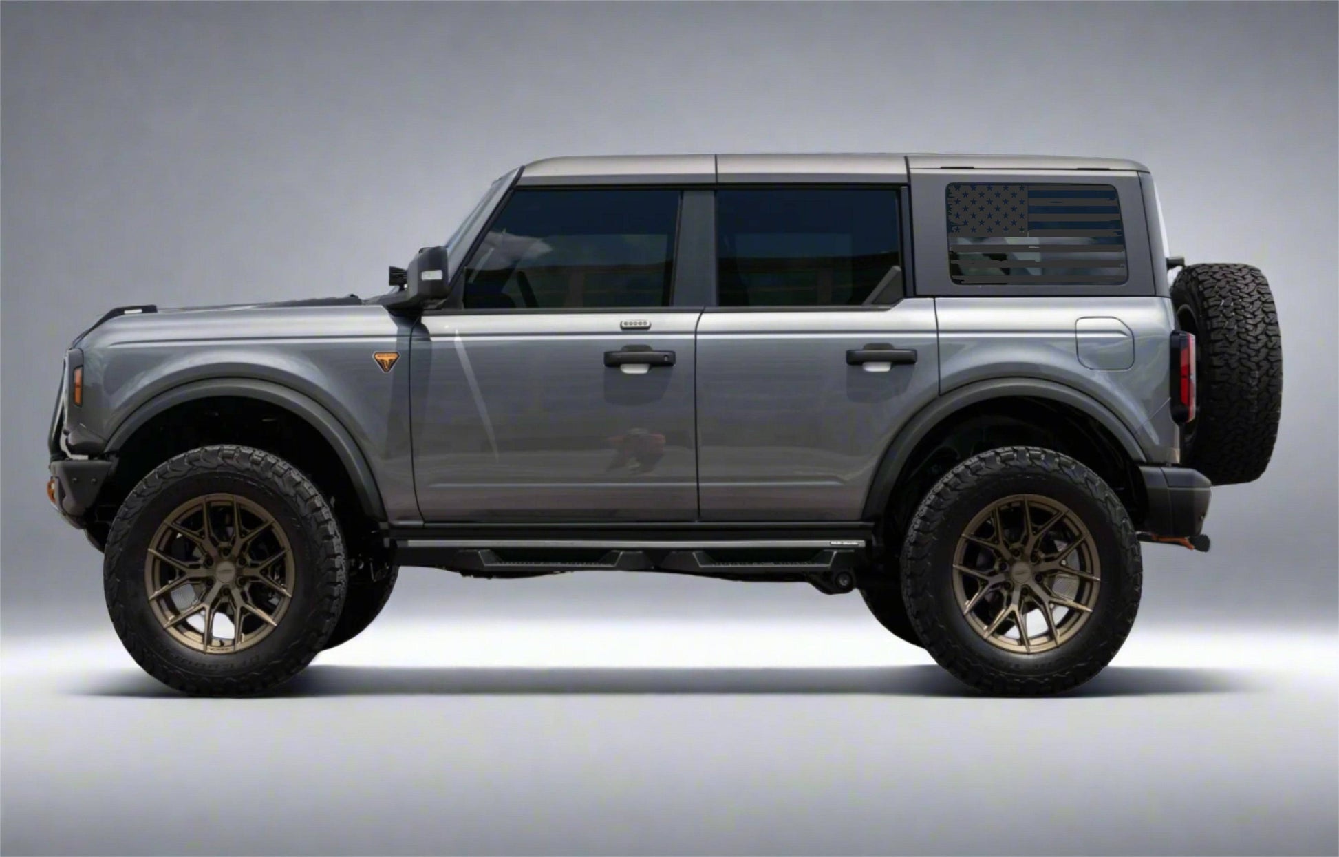 Distressed American Flag Decal for Ford Bronco 4-Door