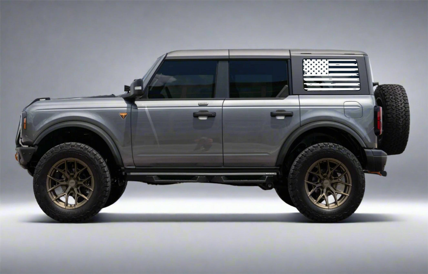 Distressed American Flag Decal for Ford Bronco 4-Door