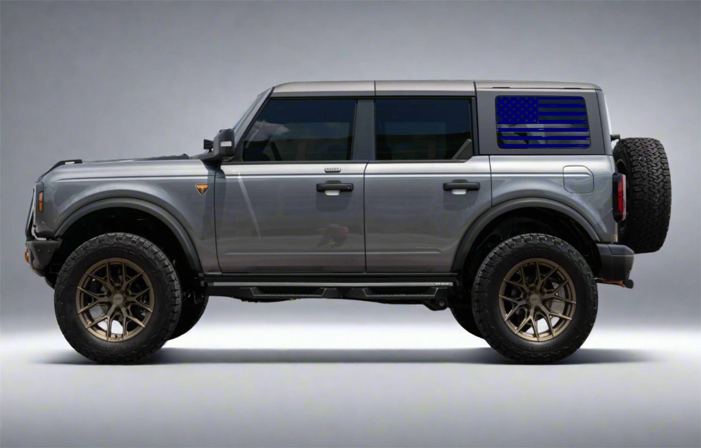 Distressed American Flag Decal for Ford Bronco 4-Door