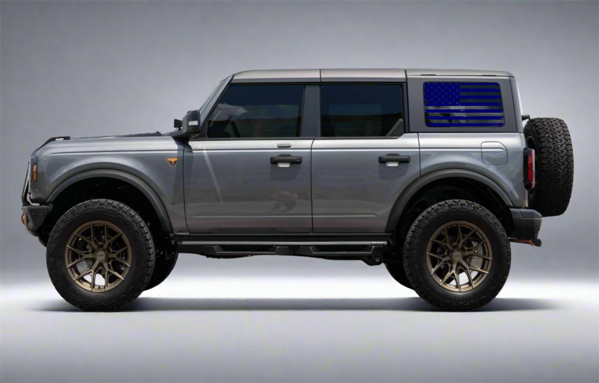 Distressed American Flag Decal for Ford Bronco 4-Door