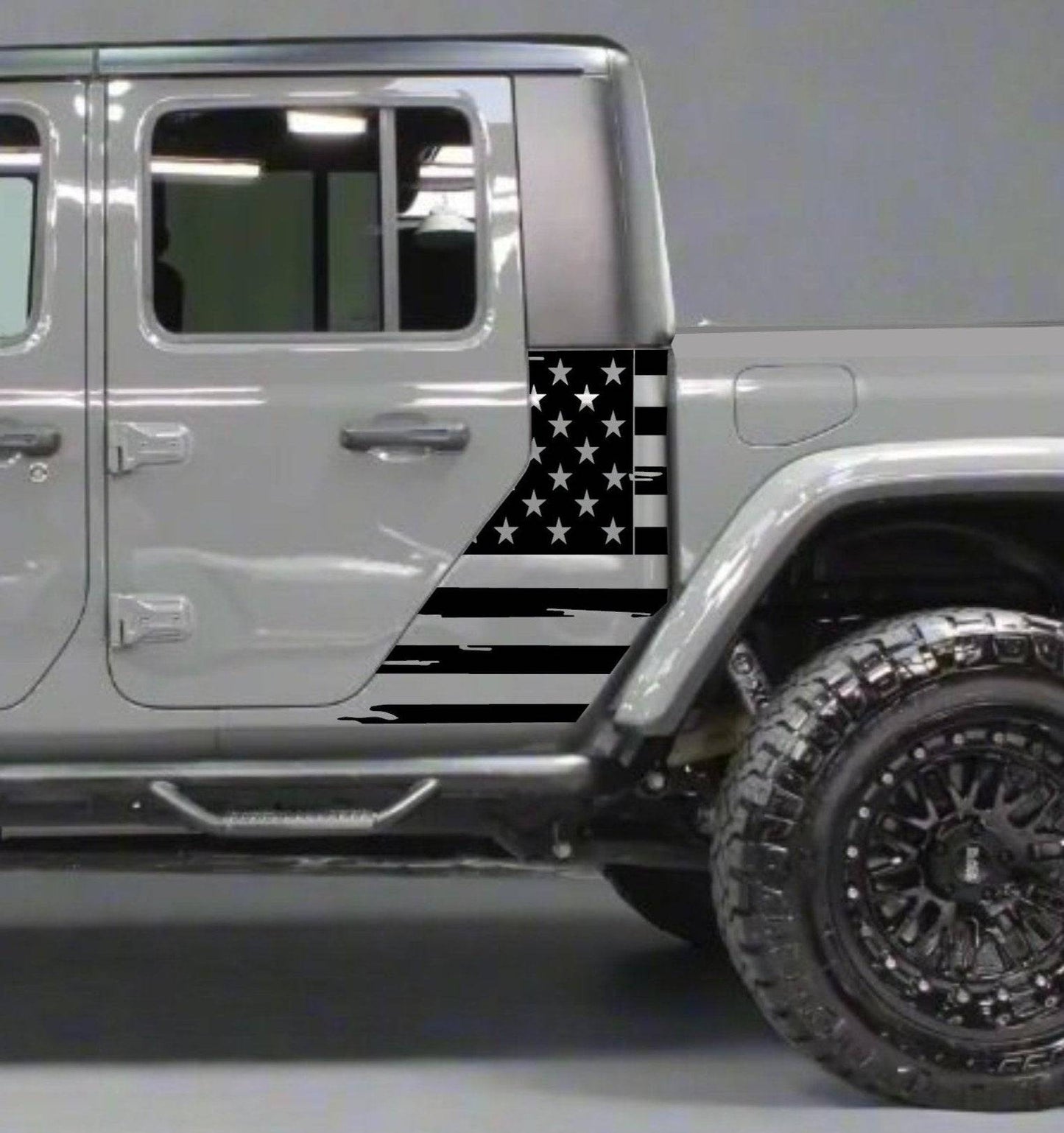 Distressed American Flag Jeep Gladiator Decal 2