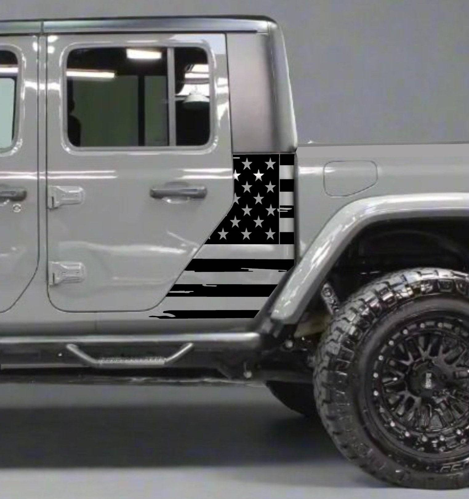 Distressed American Flag Jeep Gladiator Decal 2