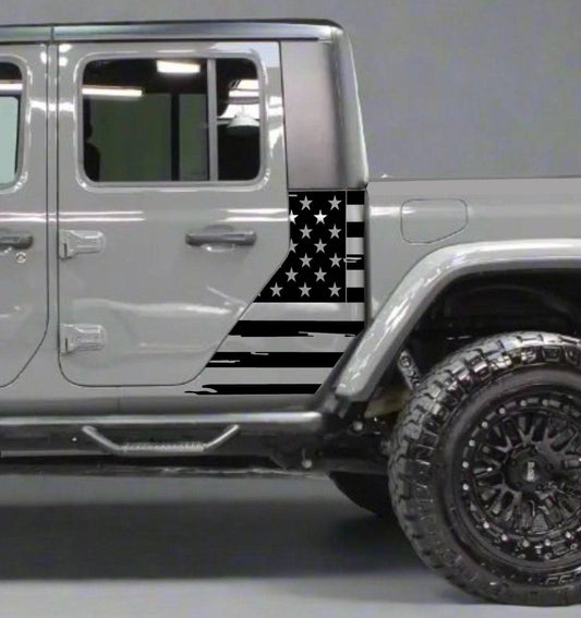 Distressed American Flag Jeep Gladiator Decal 2