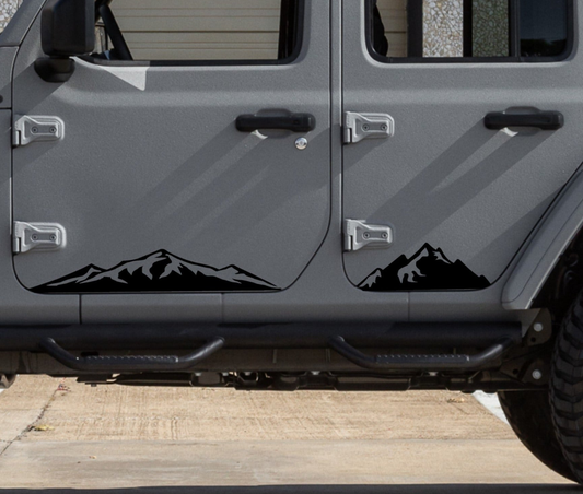 Mountain Silhouette Decals for Jeep Wrangler JL, JK (4-Door) Doors