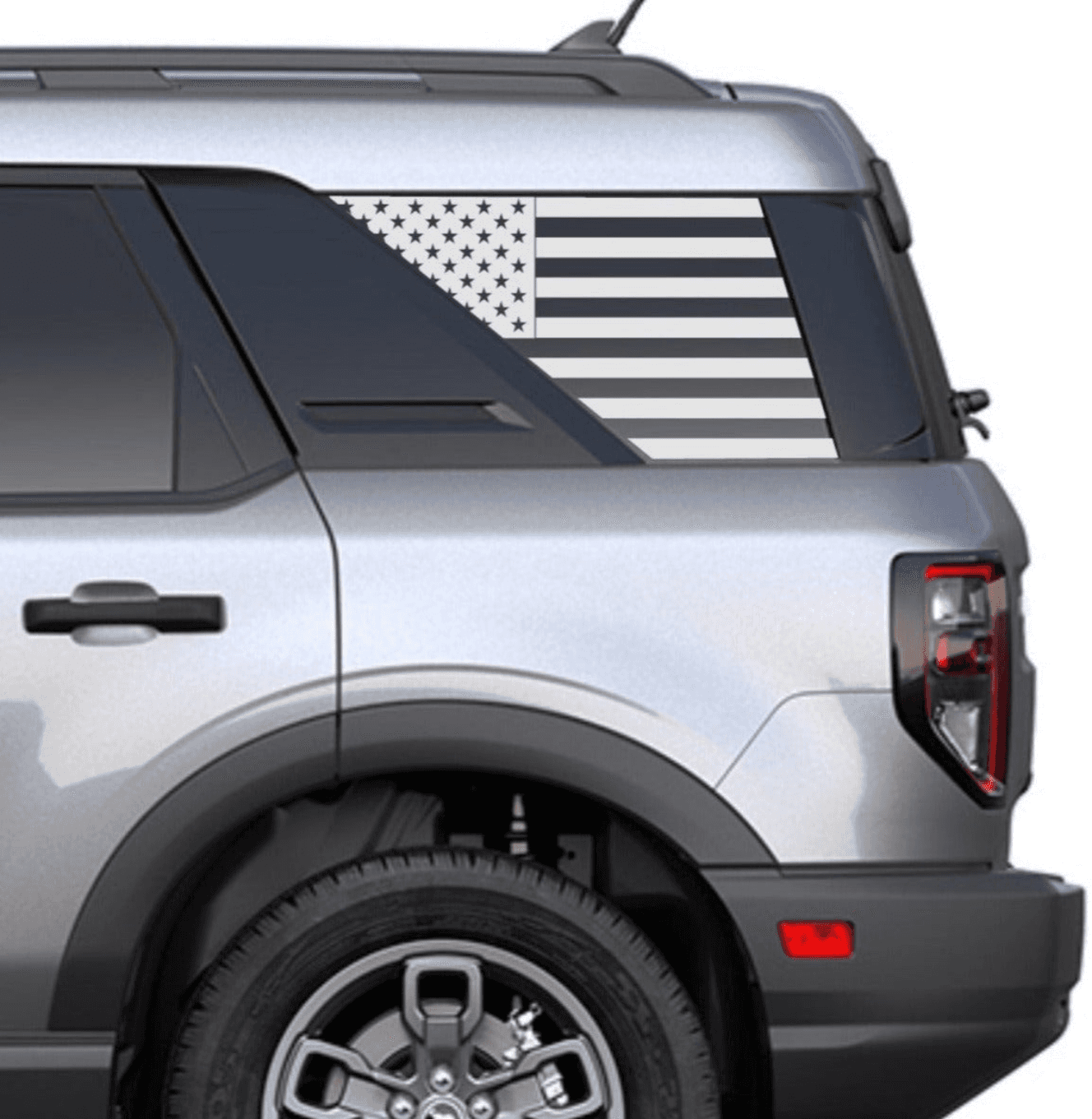 Set of American Flag Decals Stickers for 2021+ Ford Bronco Sport's Side Rear Quarter Windows