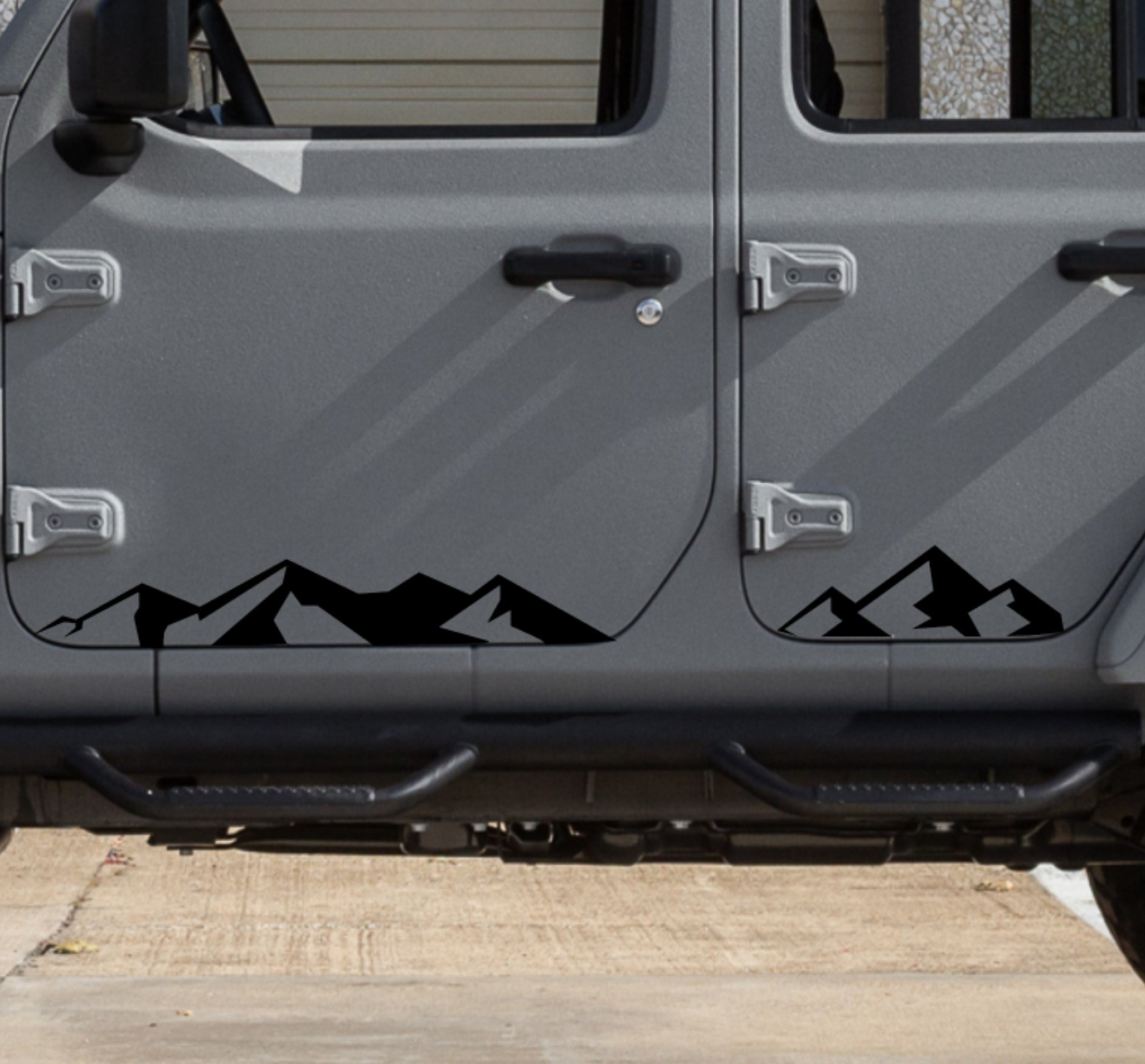 Mountain Silhouette Decals for Jeep Wrangler JL, JK (4-Door) Doors