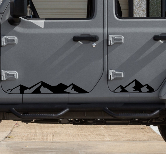 Mountain Silhouette Decals for Jeep Wrangler JL, JK (4-Door) Doors