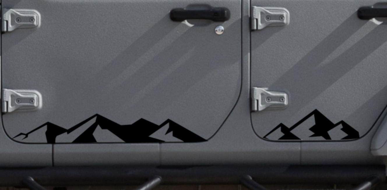 Mountain Silhouette Decals for Jeep Wrangler JL, JK (4-Door) Doors