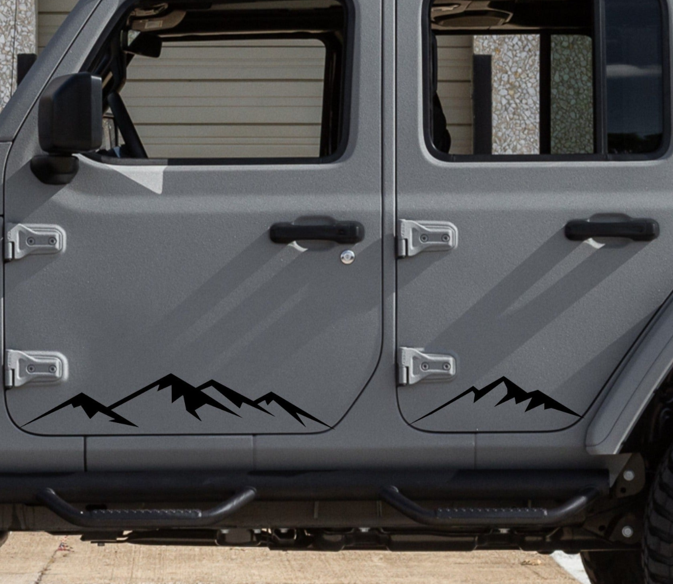 Mountain Silhouette Decals for Jeep Wrangler JL, JK (4-Door) Doors