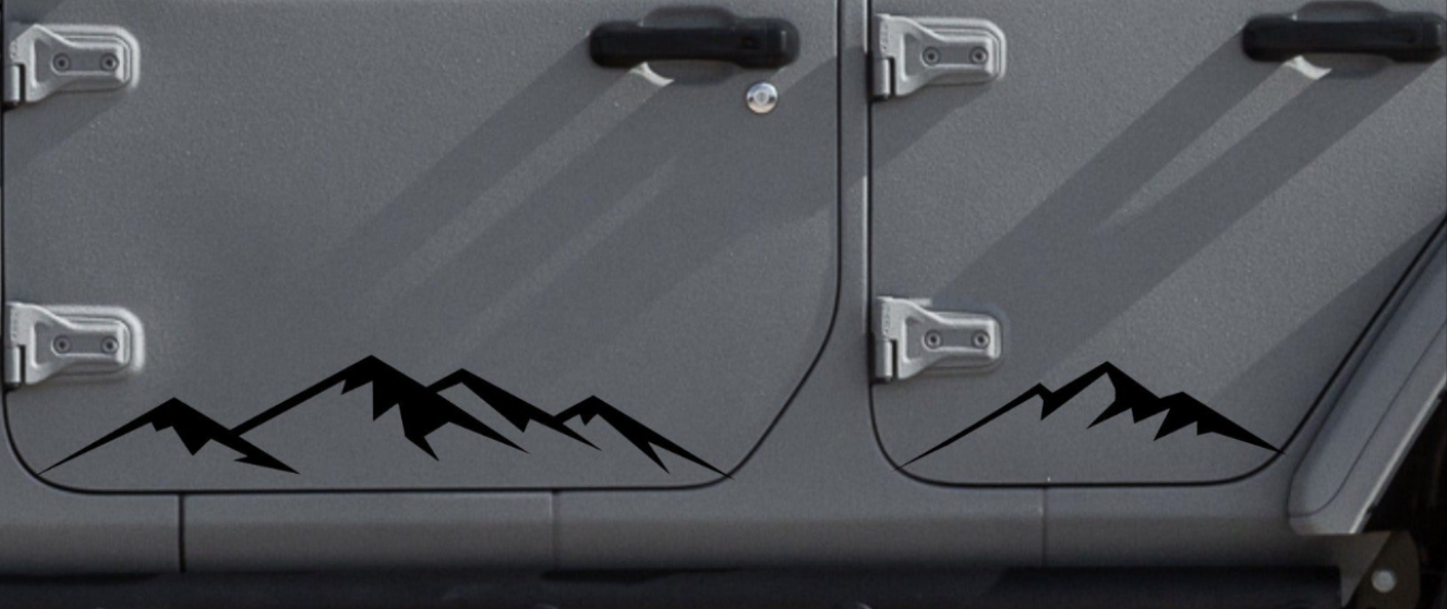 Mountain Silhouette Decals for Jeep Wrangler JL, JK (4-Door) Doors