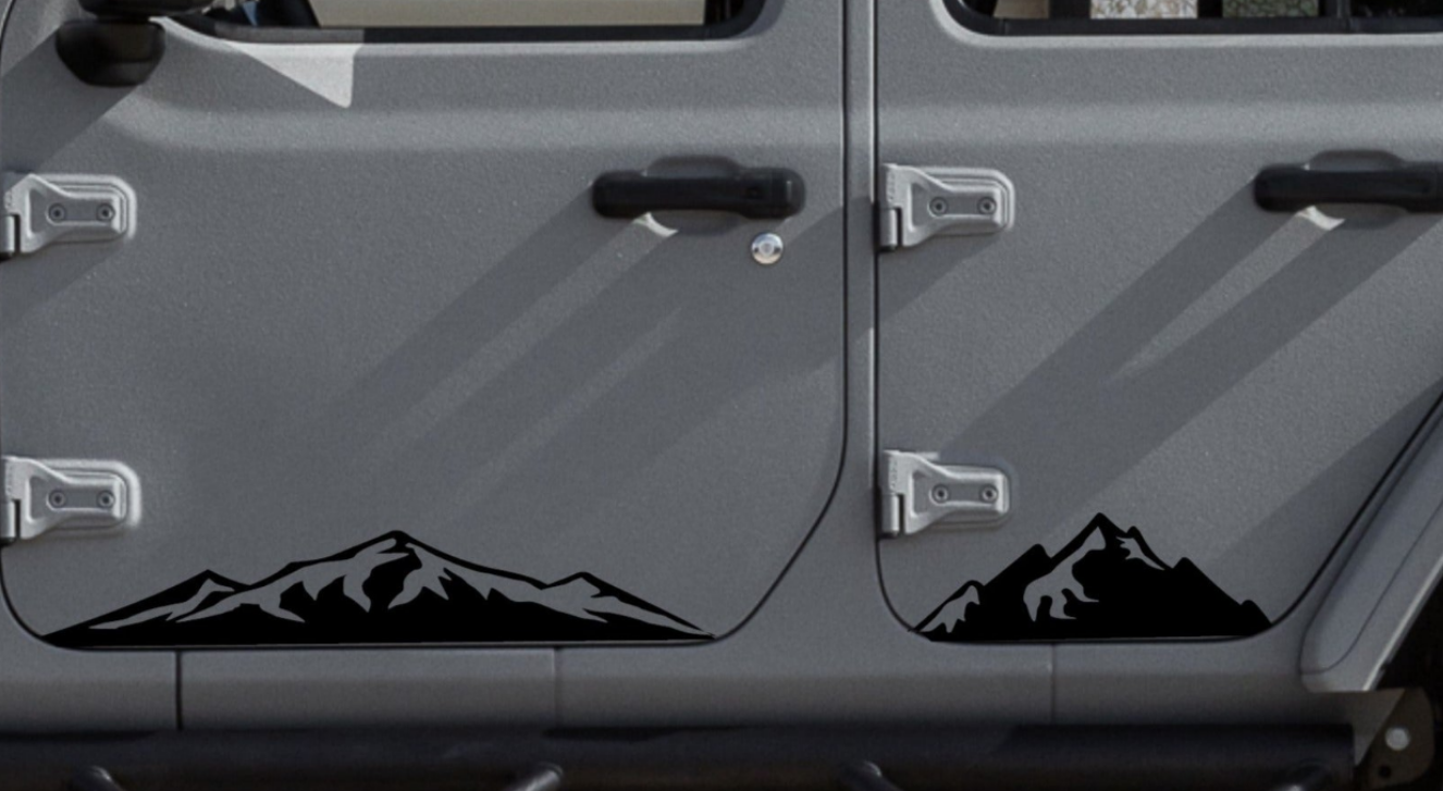 Mountain Silhouette Decals for Jeep Wrangler JL, JK (4-Door) Doors