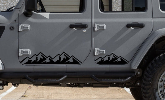Mountain Silhouette Decals for Jeep Wrangler JL, JK (4-Door) Doors