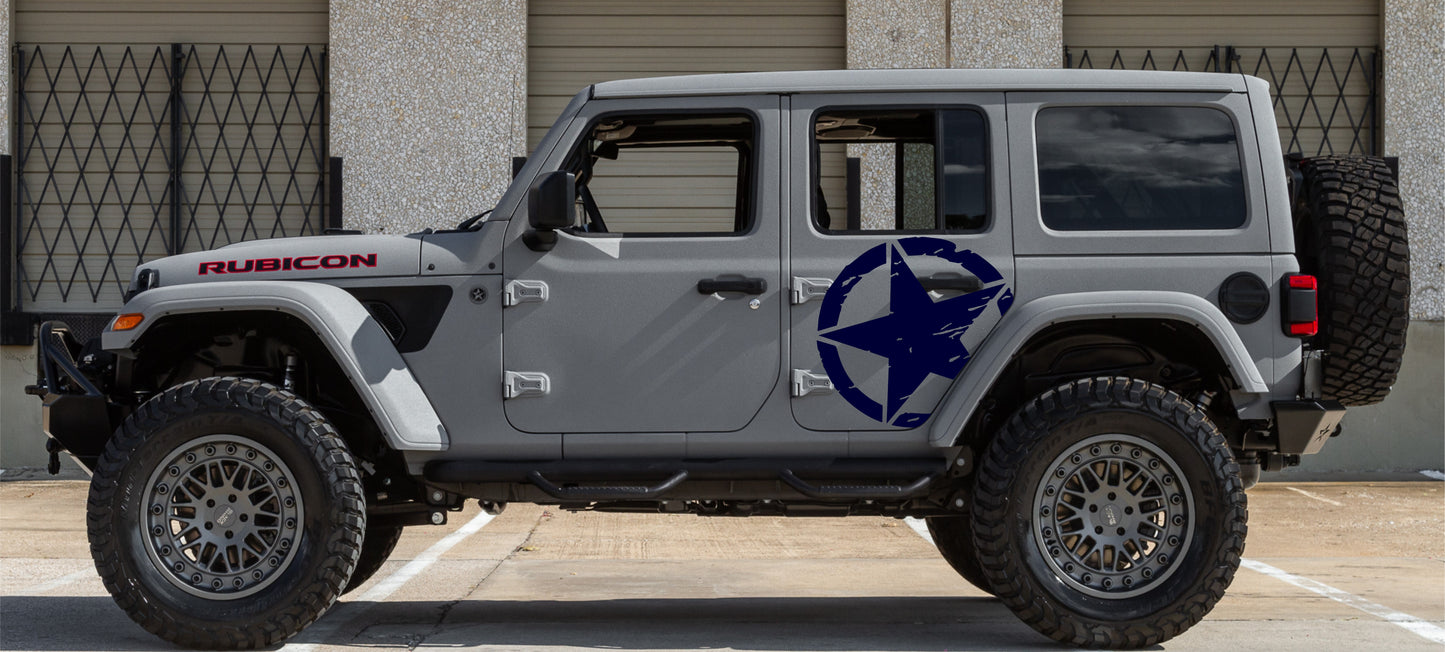 Military Star Decals for Jeep Wrangler JL, JK (4-Door) Doors