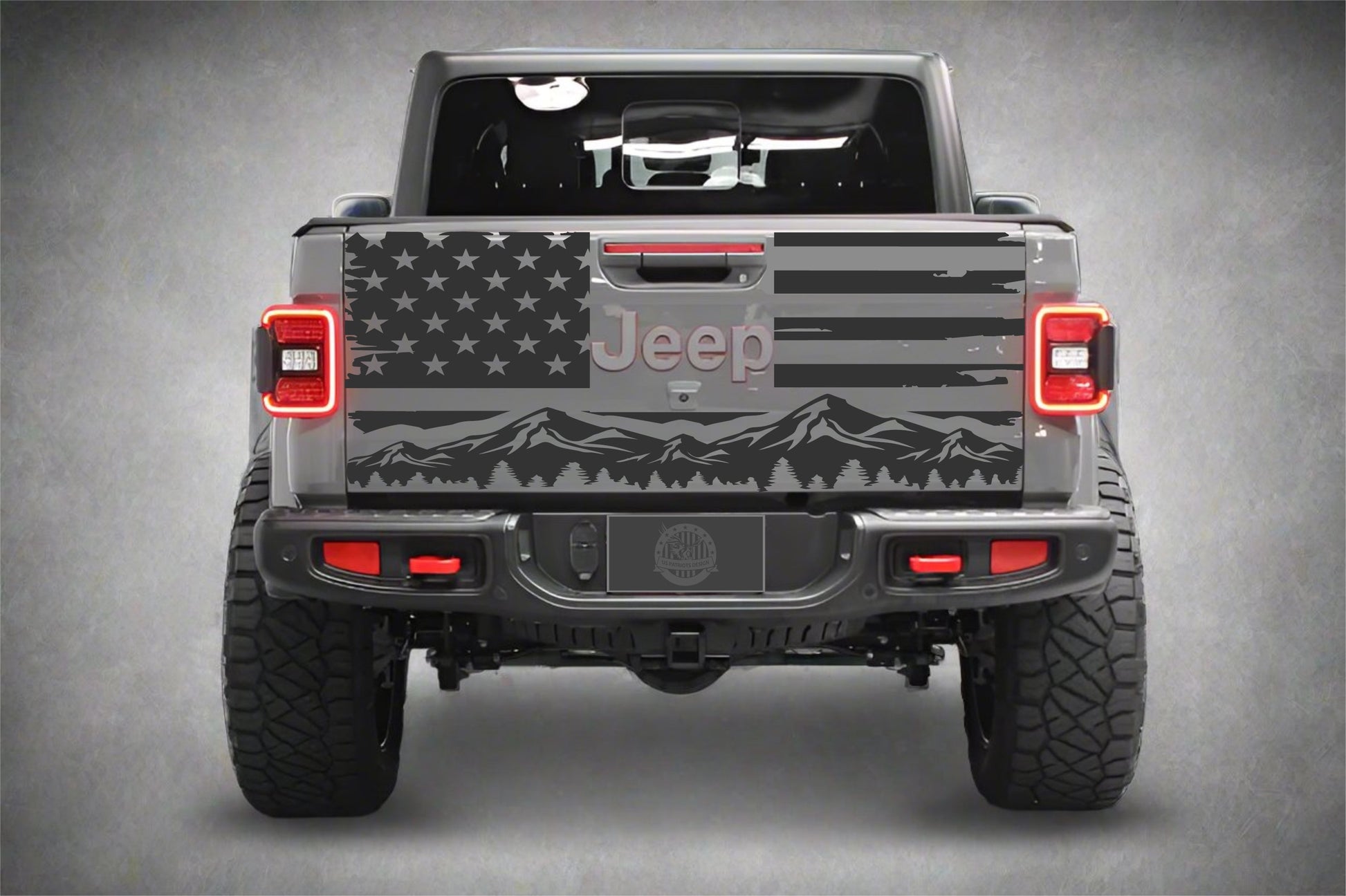 Mountain Silhouette American Flag Jeep Gladiator Graphics