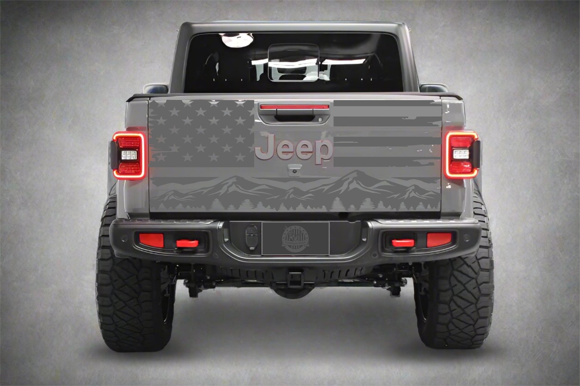 Mountain Silhouette American Flag Jeep Gladiator Graphics