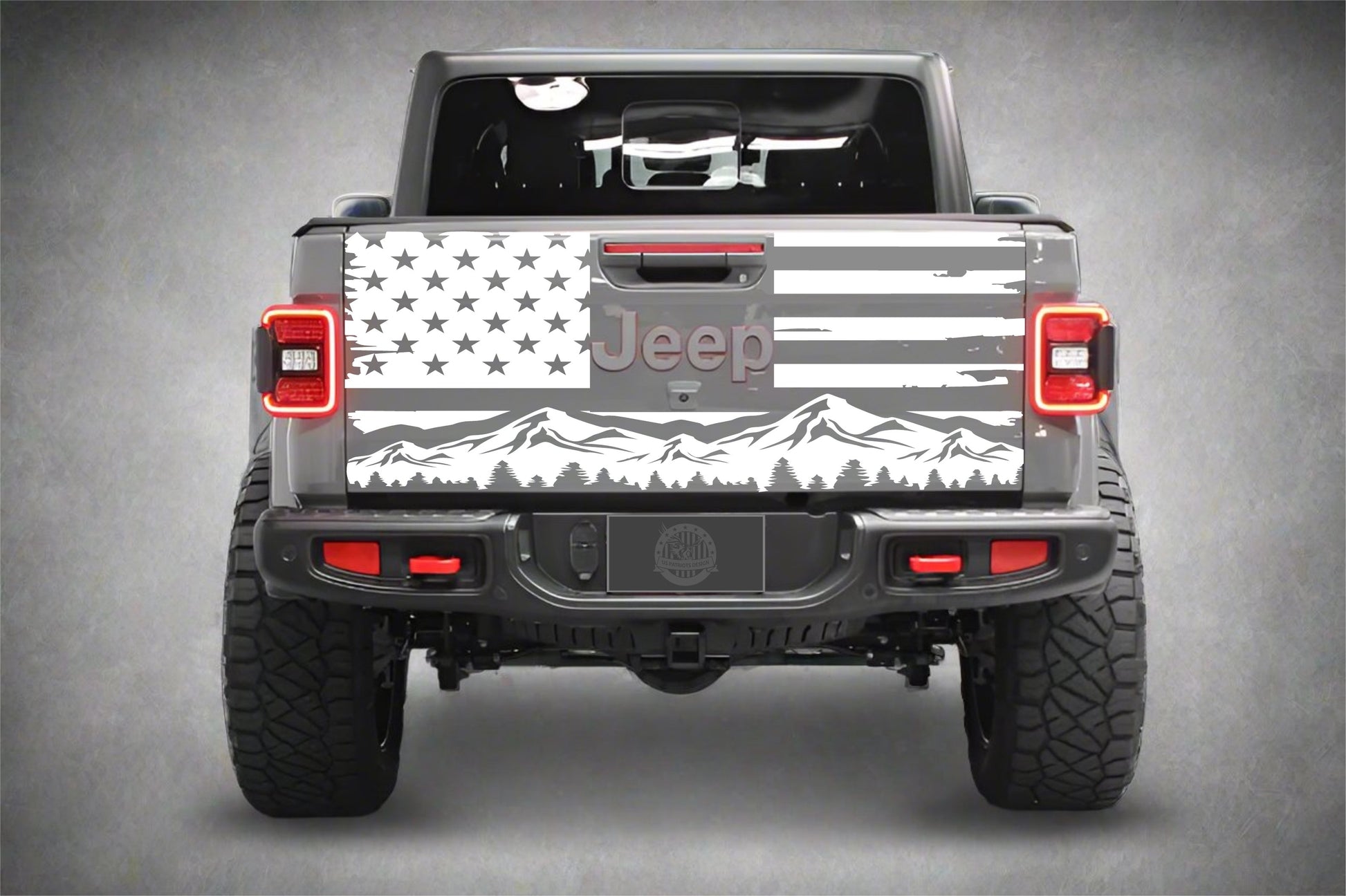 Mountain Silhouette American Flag Jeep Gladiator Graphics