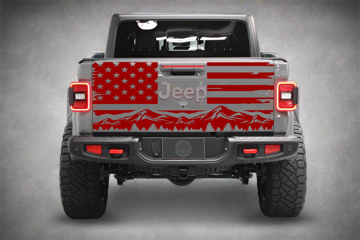 Mountain Silhouette American Flag Jeep Gladiator Graphics