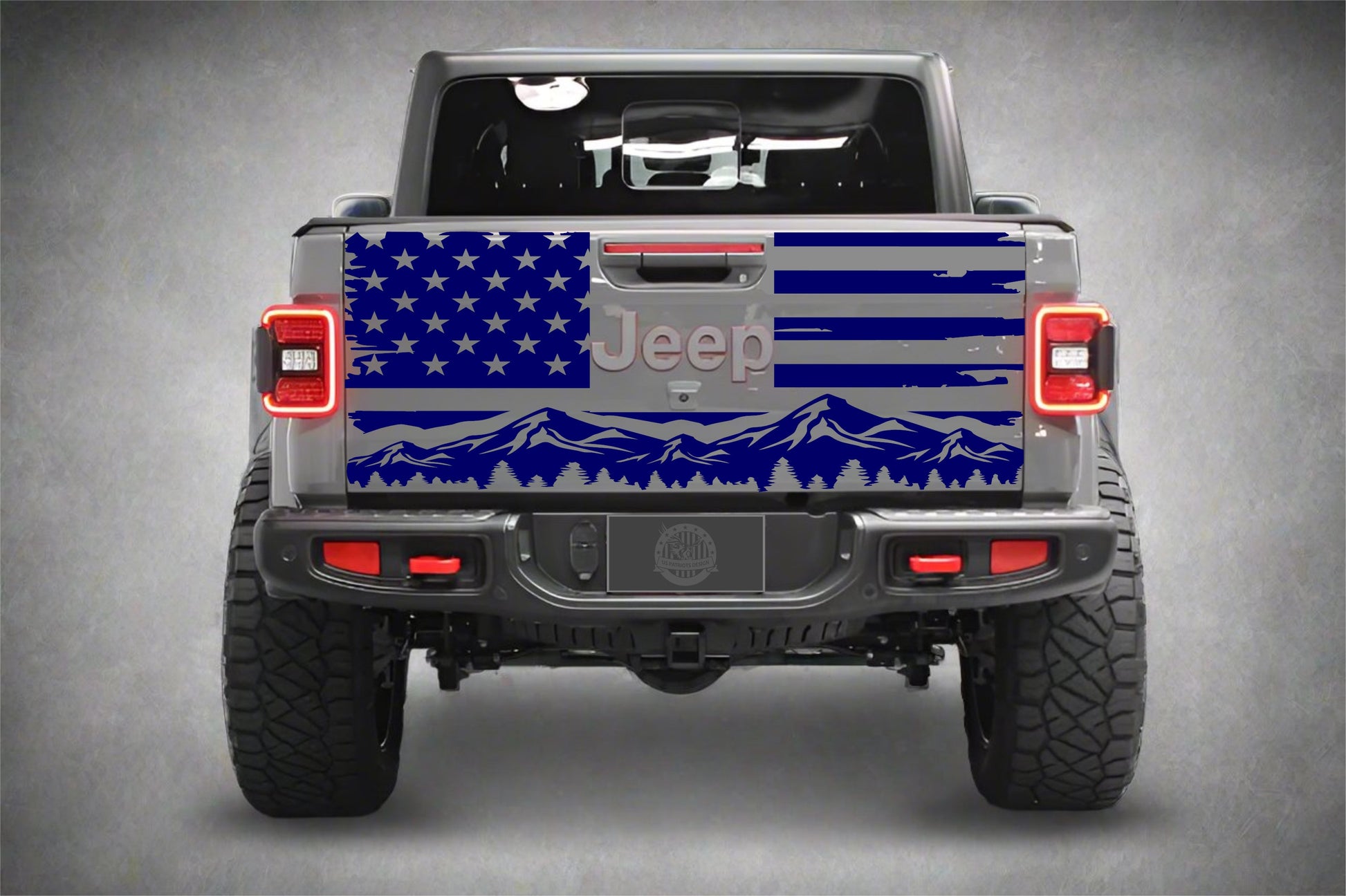 Mountain Silhouette American Flag Jeep Gladiator Graphics