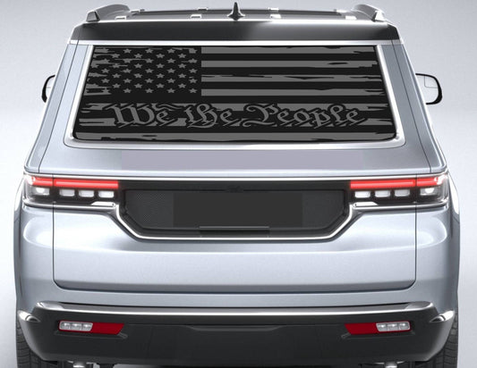 American Flag "We The People" Decal for Jeep Wagoneer Rear Window