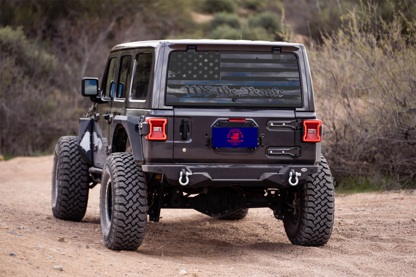 Distressed American Flag "We The People" Decals for Jeep Wrangler JL, JK (4-Door/2-Door) Rear Back Window