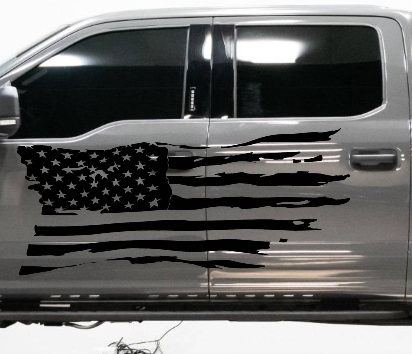 Distressed American Flag Decal Fits Jeeps, Trucks, SUVs, Cars. Sizes Available.