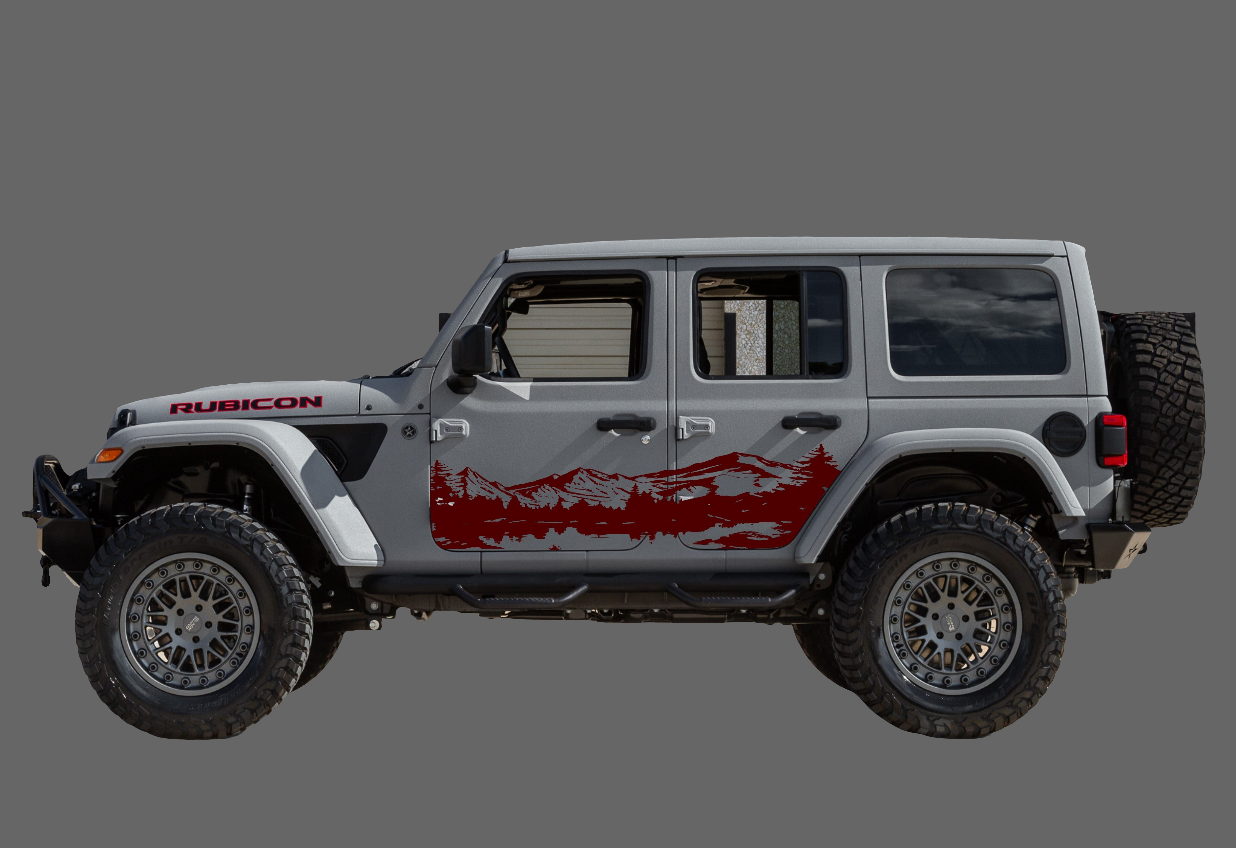 Mountain Lake Decal Fits Jeep Wrangler JK, JL Side Doors (4-door)