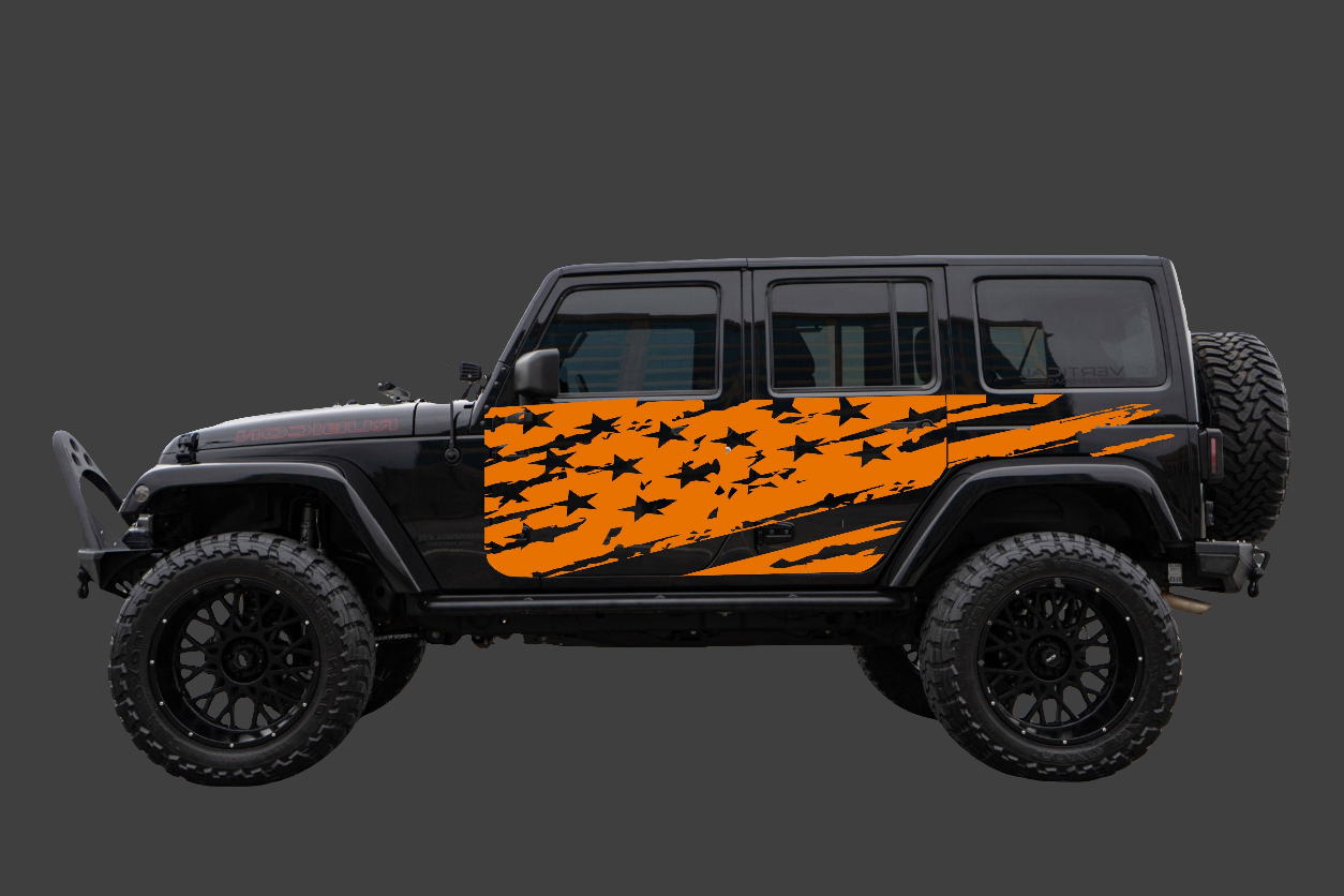 American Flag Decals for Jeep Wrangler JL, JK