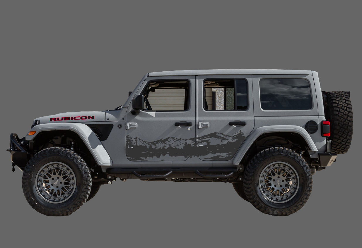 Mountain Lake Decal Fits Jeep Wrangler JK, JL Side Doors (4-door)