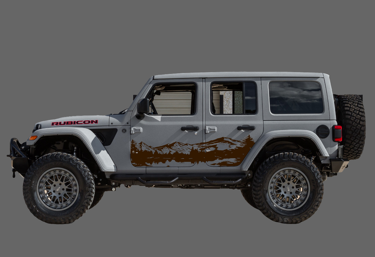 Mountain Lake Decal Fits Jeep Wrangler JK, JL Side Doors (4-door)