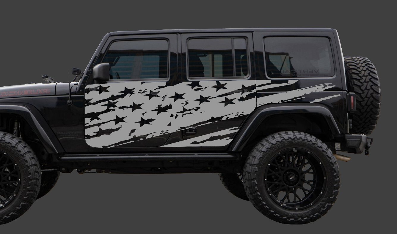 American Flag Decals for Jeep Wrangler JL, JK