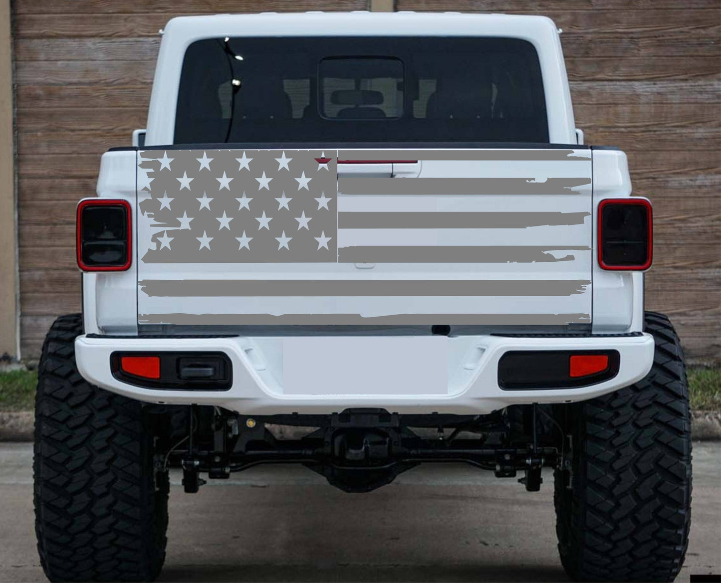 Distressed American Flag Decal Fits Jeep Gladiator's Tailgate