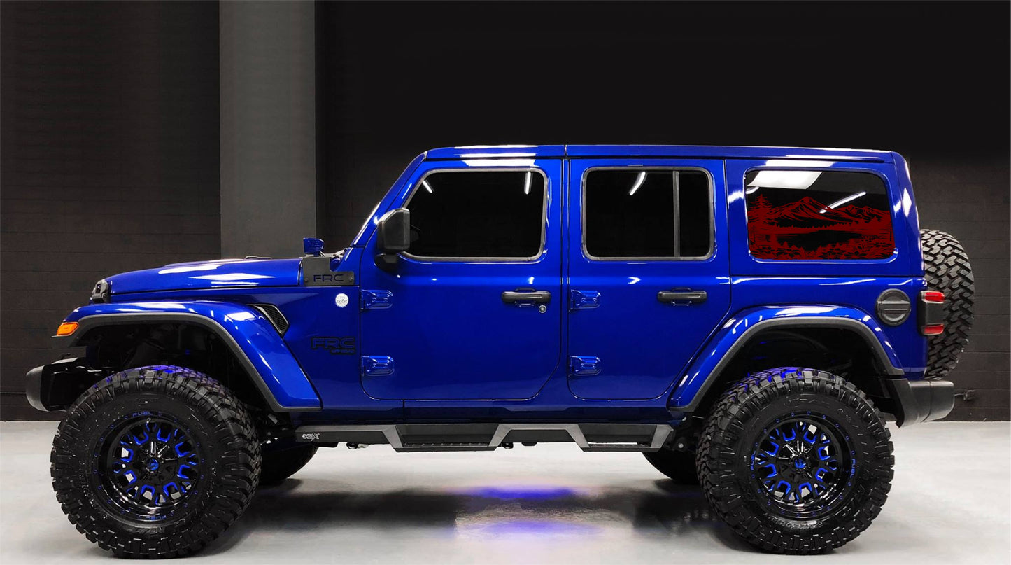 Mountain Lake Decals for Jeep Wrangler JL, JK (4-Door/2-Door) Rear Side Windows