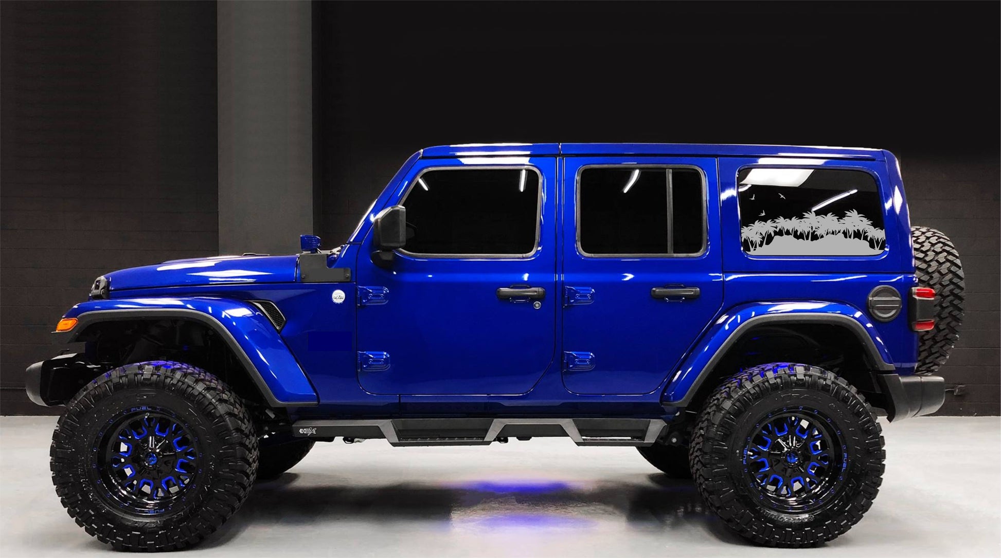 Mountain Palm Trees Decals for Jeep Wrangler JL, JK (4-Door/2-Door) Rear Side Windows