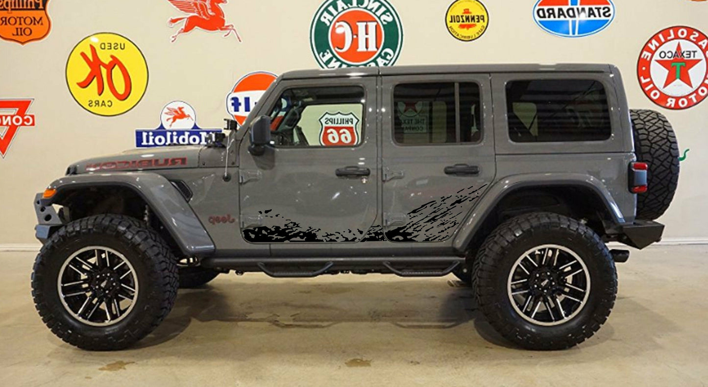 Mud Splash Decals for Jeep Wrangler JL, JK (4-Door) Doors