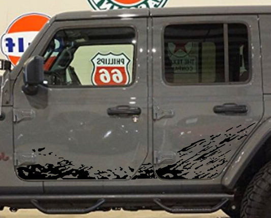 Mud Splash Decals for Jeep Wrangler JL, JK (4-Door) Doors