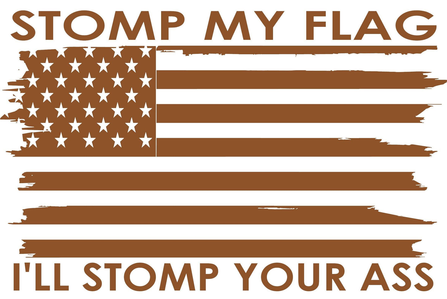 AMERICAN FLAG "STOMP MY FLAG, I'LL STOMP YOUR ASS" VINYL DECAL